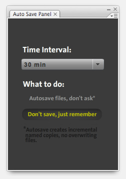Autosave Flash IDE panel